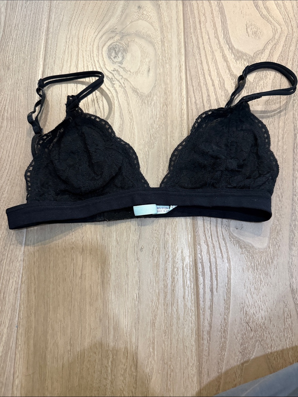 Anemone Black Lace Triangle Bralette